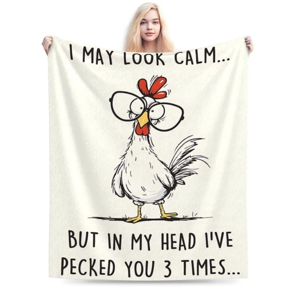 Funny Chicken Blanket, Best Friend Birthday Gifts for Women Men, Cool Unusual Gifts for Sister Coworker Mom 50x40