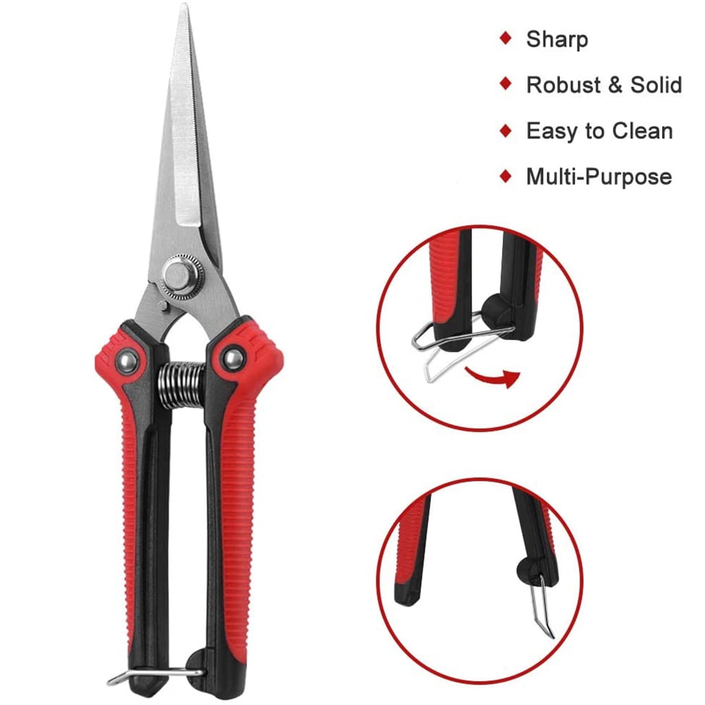 2-Pack Straight-Blade Gardening Scissors Stainless Steel Pruning Shears Plants