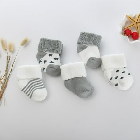 

Baby Autumn And Winter Fashion Cartoon Cotton Terry Kids Socks 5 Pairs Set