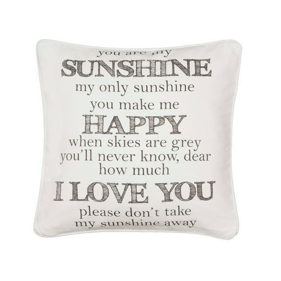 Levtex Home - Decorative Pillow (20 x 20in.) - You Are My Sunshine - Black and White