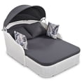 thumbnail image 6 of Smuxee Patio Rattan Daybed Pillows Cushioned Sofa Furniture 77.16 lb, Wicker Material, White&Gray, 6 of 7