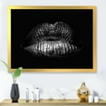 thumbnail image 3 of Designart 'Sexy Golden Metallized Woman Lips I' Modern Framed Art Print, 3 of 4
