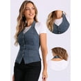 thumbnail image 2 of DARING DIVA Women's Halter Neck Button Down Backless Jean Waistcoat M Gray Blue, 2 of 6