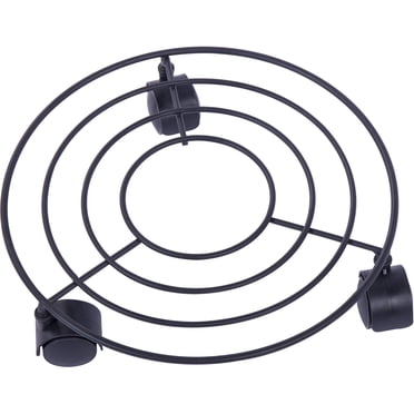 10Inch Mainstays Matte Black Metal Plant Caddy,3 Universal Wheels