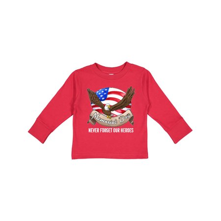 

Inktastic Memorial Day- Never Forget Our Heroes- Bald Eagle Gift Toddler Boy or Toddler Girl Long Sleeve T-Shirt