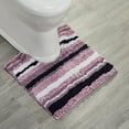 thumbnail image 6 of Better Trends 5 Piece Bathroom Rug Set 100% Polyester Soft Water Absorbent Non Slip Bath Mat Machine Washable Rug Griffie Collection - Purple, 6 of 10