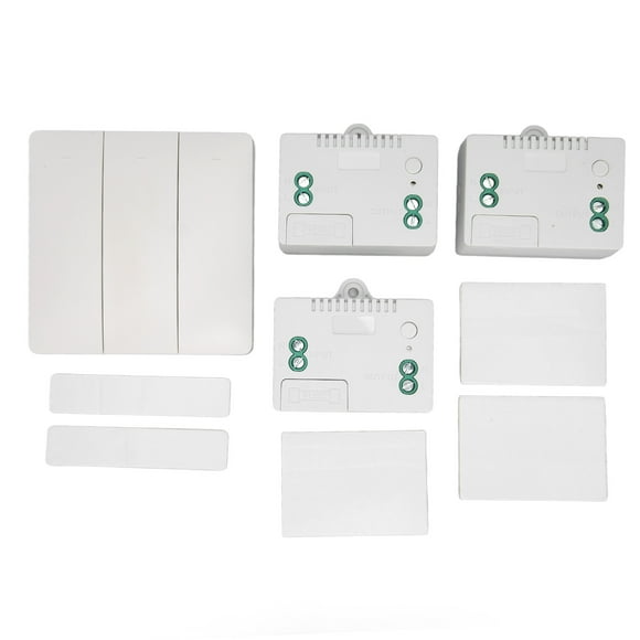 Kit de interruptor de luz inalámbrico de 3 vías, interruptor de pared remoto autoalimentado con receptor para casa y oficina.