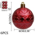 thumbnail image 3 of AYktou 6 Pcs Christmas Balls Ornaments, 2.3 Inch Double Rhombus Embossed Plated Christmas Tree Decorative Hanging Ball, Ornaments Hanging Pieces for Xmas Birthdays Festive Party Decoration, 3 of 7