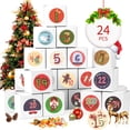 thumbnail image 2 of Labymos Christmas Gift Box 24pcs Assorted Christmas Gift Boxes Clips Number Sticker design with Snowman, 2 of 8