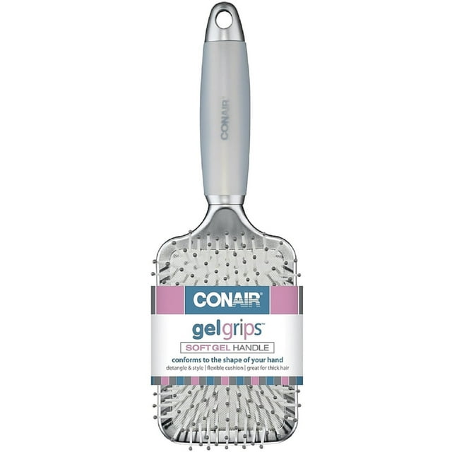 Conair Gel Grips Soft Gel Handle Paddle Brush, Colors May Vary 1 ea