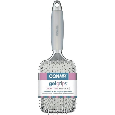 Conair Gel Grips Soft Gel Handle Paddle Brush, Colors May Vary 1 (Best Wooden Paddle Brush)