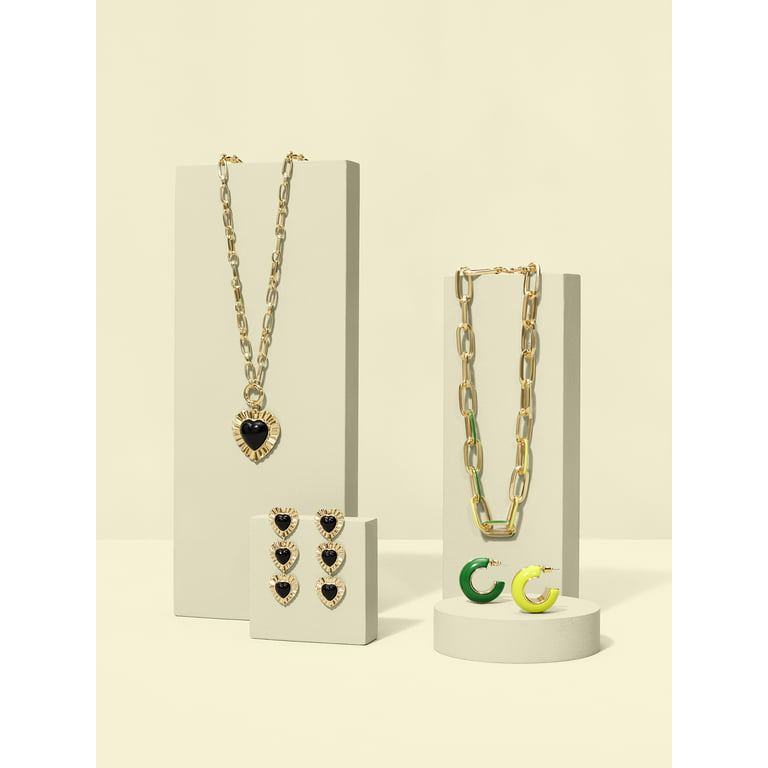 Seren Jewelry Womens Chunky Resin Hoop Earrings, Lime/Green, Women's, Size: One Size