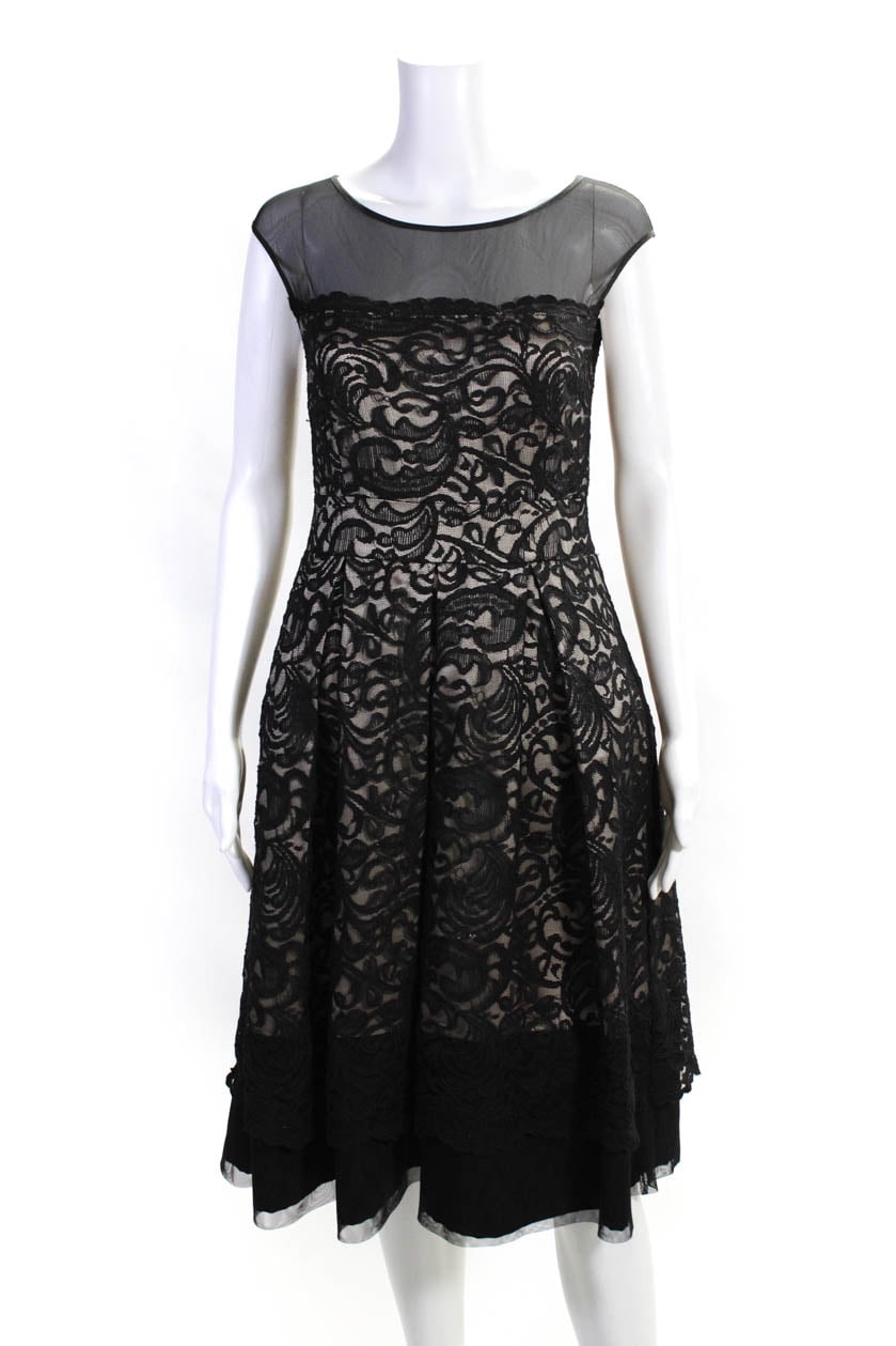 Pre-owned|Eliza J Womens Sleeveless Zip Up Paisley Lace Black Cocktail Dress  Size 8 - Walmart.com