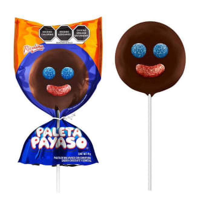 18 Ricolino Paleta Payaso Chocolate Marshmallow Lollipop 45 g