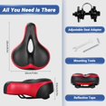 thumbnail image 6 of Comfortable Bike Seat for Men & Women, Memory Foam Bicycle Seat with Dual Shock Absorbing Ball, Universal Fit Bike Saddle for Stationary, Commuter, Mountain, Road, Cruiser, Ebike, 6 of 18