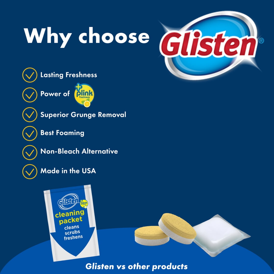 Glisten Disposer Care Cleaner, Lemon Scent, 4 Packets