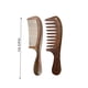 thumbnail image 3 of Peine de madera de nogal Peine de madera de nogal, paquete de dos Peine de madera con mango Peine de madera de nogal con dientes anchos para cabello rizado, 3 of 8