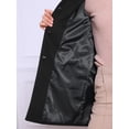 thumbnail image 5 of DARING DIVA Women's Winter Contrast Collar Overcoat Single Breasted Pea Coat XS Black, 5 of 6