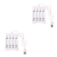 thumbnail image 1 of tamizeot AAA/AA Battery Charger Short-circuit for Protection USB Power Charging Adapter White 2Set, 1 of 6