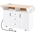 thumbnail image 5 of Dual Drop Leaf, 55.7'' Kitchen Island | Convertible Dining, Workstation, with Charging & Storage, 5 of 6