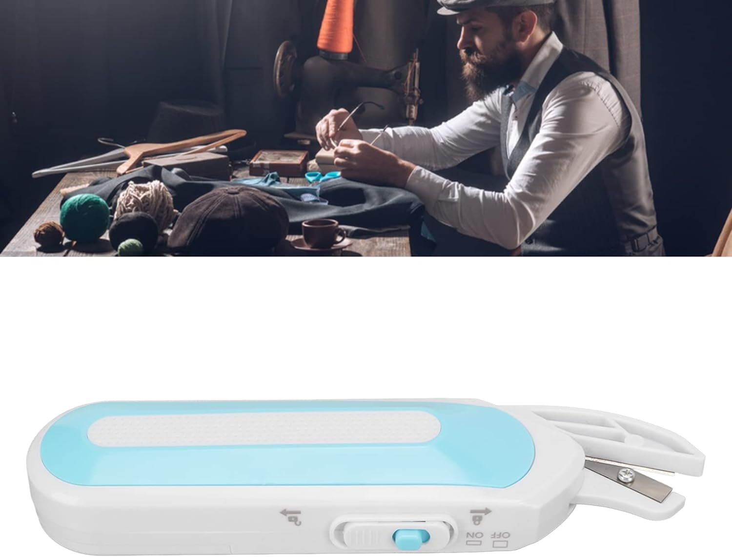 IULAVP Electric Scissors, Cordless Scissors Portable, Electric Cutter with Craft Scissors Ergonomic Handle, Metal Blade for Cut Through Leather, Felt, Paper, Fabric and Hard Materials.