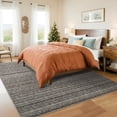 thumbnail image 2 of Washable Area Rug 4x6 Modern Abstract Accent Carpet Non-Slip Backing Non-Shedding Contemporary Floor Cover Striped Transitional Rug OfficeGrey, 2 of 8