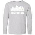thumbnail image 3 of Inktastic Boston Massachusetts City Skyline with Grunge Long Sleeve Youth T-Shirt, 3 of 5