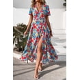 thumbnail image 3 of Vestido PRETTYGARDEN Mujer Boho Floral Maxi Cruzado XL, 3 of 7
