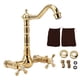 thumbnail image 1 of Grifo para fregadero, grifo dorado de 2 orificios y 2 manijas, latón G1/2 pulgadas, fácil instalación, a prueba de fugas, diseño Retro, grifo para lavabo, 1 of 10