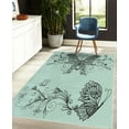 thumbnail image 4 of Spring Decorative Rug, Butterfly with Floral Mandala Pattern Bohemian Design with Butterfly Wings, Quality Carpet for Bedroom Dorm and Living Room, 6 Sizes, Pale Green, by Ambesonne, 4 of 4