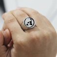 thumbnail image 4 of PAMTIER Men's Stainless Steel Round Creative High Polished Map Ring Silver Size 10, 4 of 5
