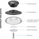 thumbnail image 4 of Paquete de 4 perillas para tapa de cacerola, color negro, perillas para tapa de olla, perillas de repuesto universales para utensilios de cocina, topes de repuesto para manijas, 4 of 5