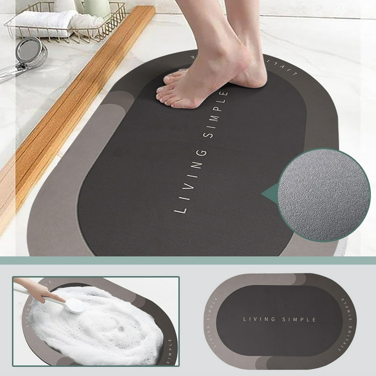 HIBRO Super Absorbent Floor Mat, Non-Slip Soft Microfiber Memory Foam Bath  Mat, Quick-Dry Absorbent Resist Dirt Entrance Rug Bathroom Door 