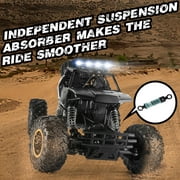 1:12 Rc Car,off Road Truck Remote Control Car Metal Shell 2.4G 4WD Dual Motors, with 2 Batteries Black