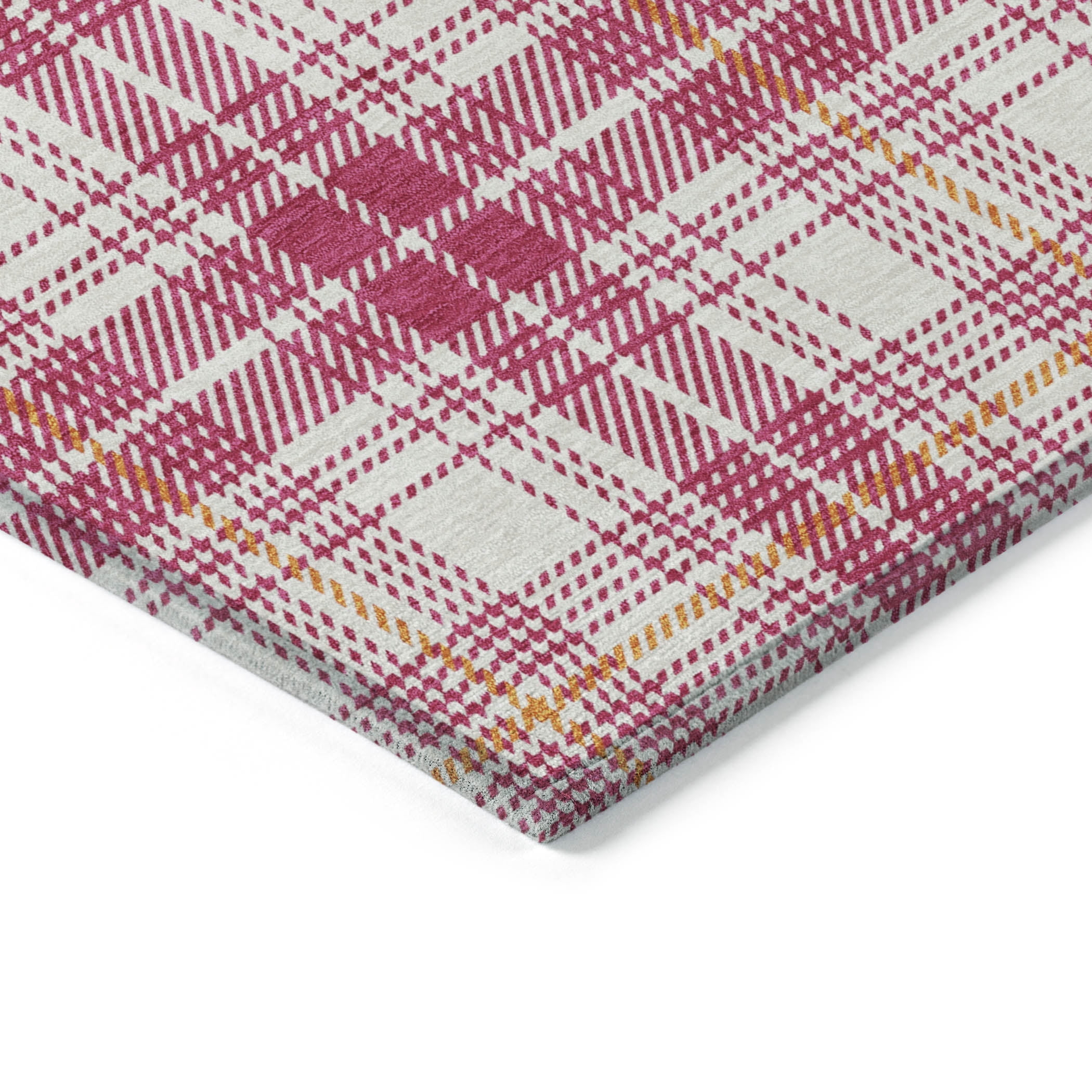 Addison Rugs Chantille Indoor/Outdoor Transitional Plaid Blush Washable Rectangle Rug, 2'6" x 3'10"
