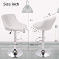 thumbnail image 3 of BestOffice Bar Stool Adjustable Height Leather Bar Stools With Seat Back Pad,Set Of 2,White, 3 of 7