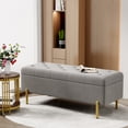 thumbnail image 2 of Apeaka Storage Ottoman Bench, End of Bed Storage Bench with Gold Base & Diamond Tufted Design for Living Room, Mid-Century Modern Upholstered Bench with Seating for Entryway, 2 of 5