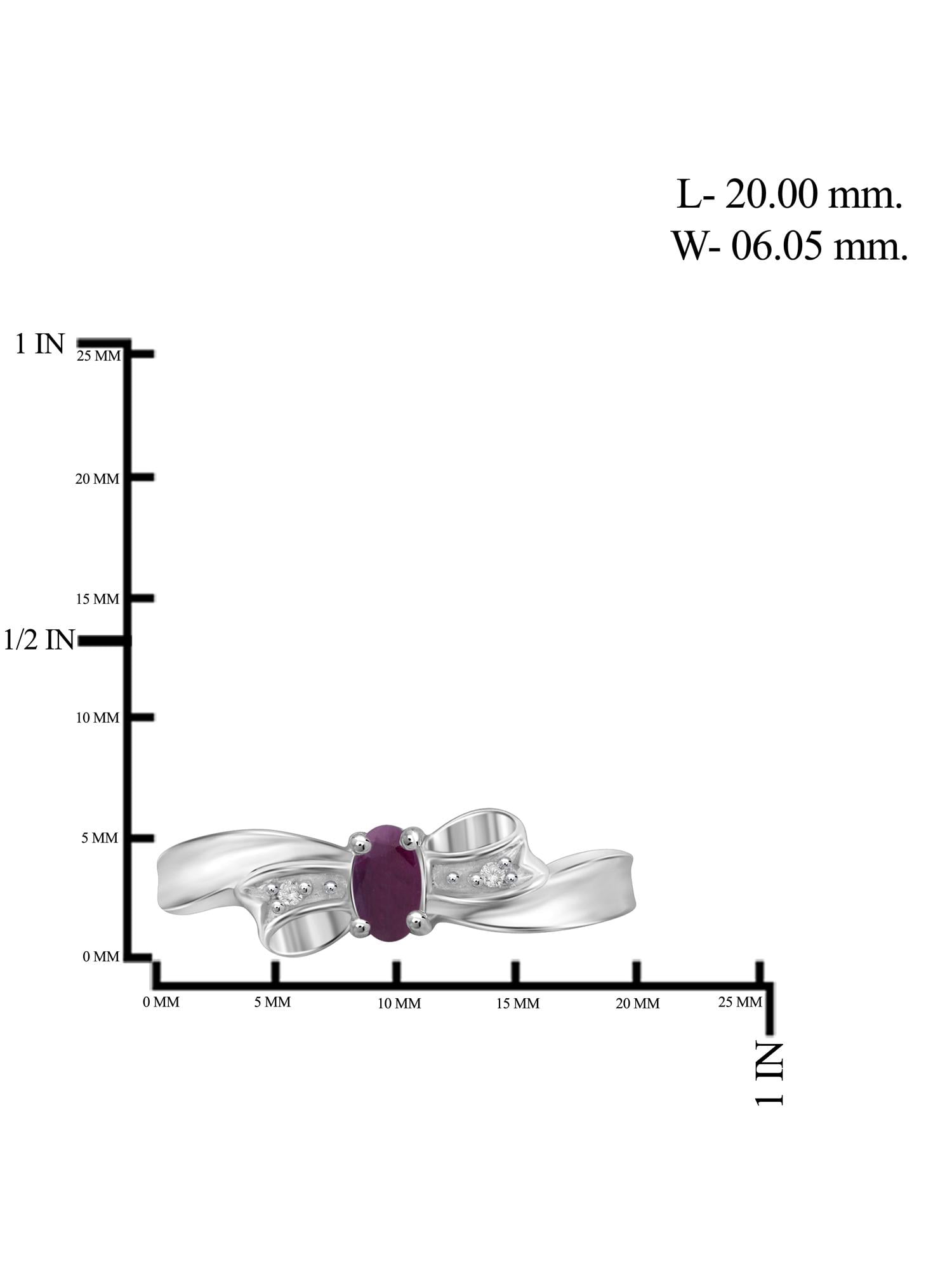 JewelersClub Ruby Ring Birthstone Jewelry – 0.25 Carat Ruby 0.925 Sterling Silver Ring Jewelry with White Diamond Accent– Gemstone Rings with Hypoallergenic 0.925 Sterling Silver