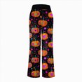 thumbnail image 4 of CAUYDY Joggers Pants for Women Halloween Sweatpants for Women Trendy Ghost Funny Print Drawstring Waist Wide Leg Pants(L101-Orange,XL), 4 of 5