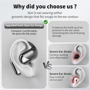 Open Ear Bluetooth 5.4 Earbuds, Wireless Headphones Sport Over Earphones Built-in Mic with Ear Hooks 50H Playtime Ear Buds LED Display Charging Case, Waterproof Design for Running Fitness, Black