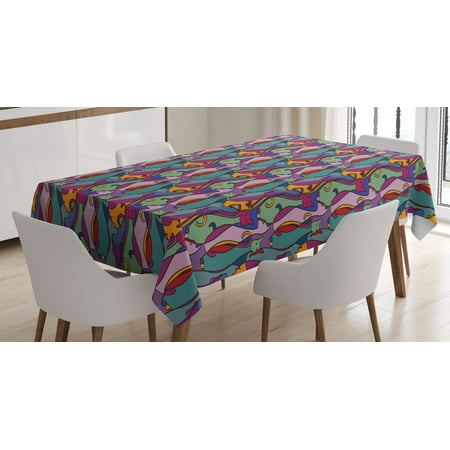 

Cat Tablecloth Tribal Geometric Colorful African Cats Abstract Composition Ethnic Stylized Cultural Rectangular Table Cover for Dining Room Kitchen 52 X 70 Inches Multicolor by Ambesonne