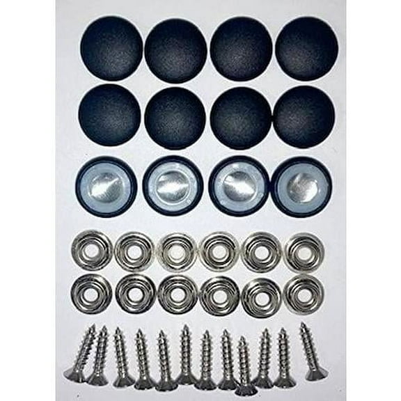 Set Of 12 Dura Snap Upholstery Buttons #30 Matte Black Vinyl