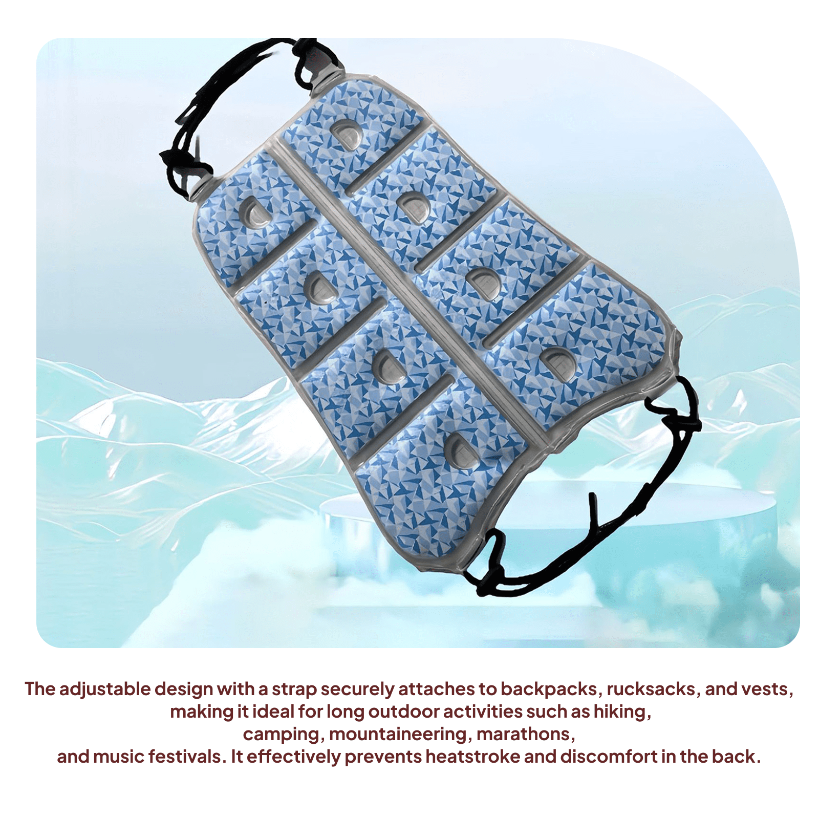 TOOYFUL Backpack Cooling Pad Seat Cushion Professional Breathable Summer Cooling Vest Ice Pack for Back for Working Fishing Men Women