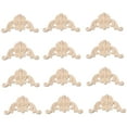 thumbnail image 6 of Clispeed 12Pcs Beige Wood Carved Corner Applique Furniture Onlay Floral Decoration for Door Window, 6 of 8