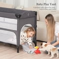 thumbnail image 4 of Bedside Bassinet, 5 in 1 Baby Bassinet Bedside Sleeper, Pack and Play with Diaper Changer/Mattress/Music, Bedside Crib with Storage, Baby Crib from Newborn to Toddler(Grey), 4 of 7
