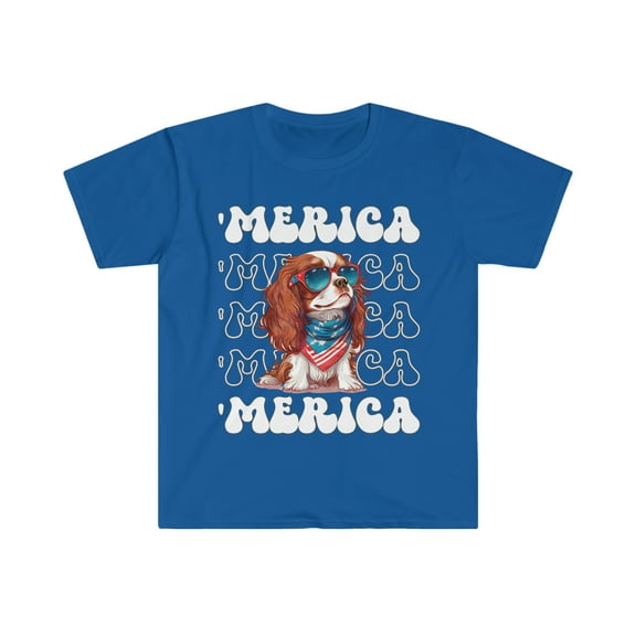 Cavalier King Charles 'Merica Patriotic T-Shirt, Cute Cavalier 4th of July