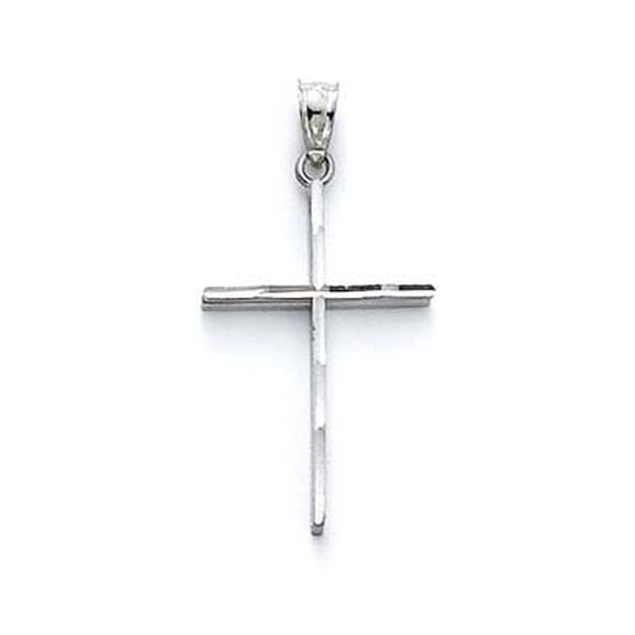 14k White Gold Large Stick Cross Pendant - 1.0 Grams