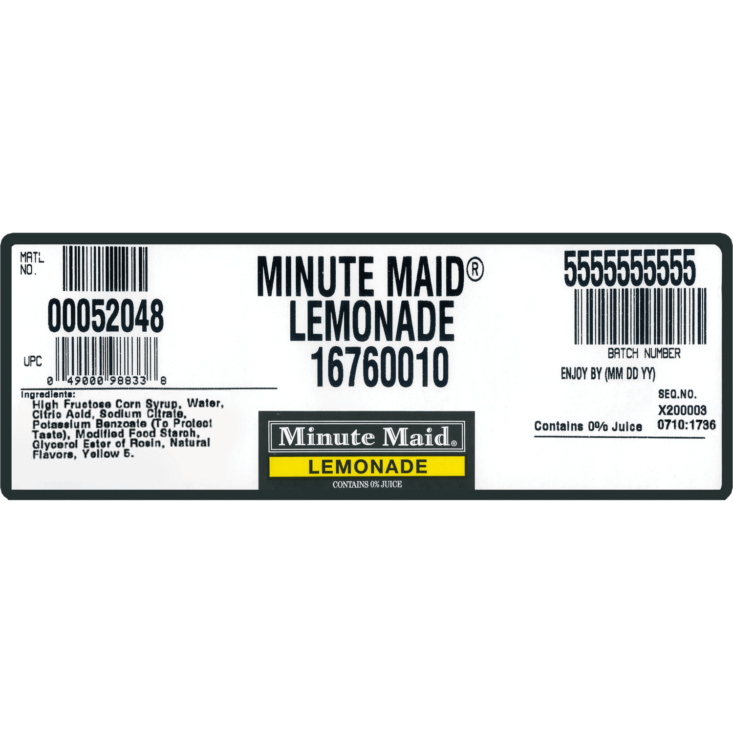 Minute Maid Lemonade Bag in box, 5 Gallons