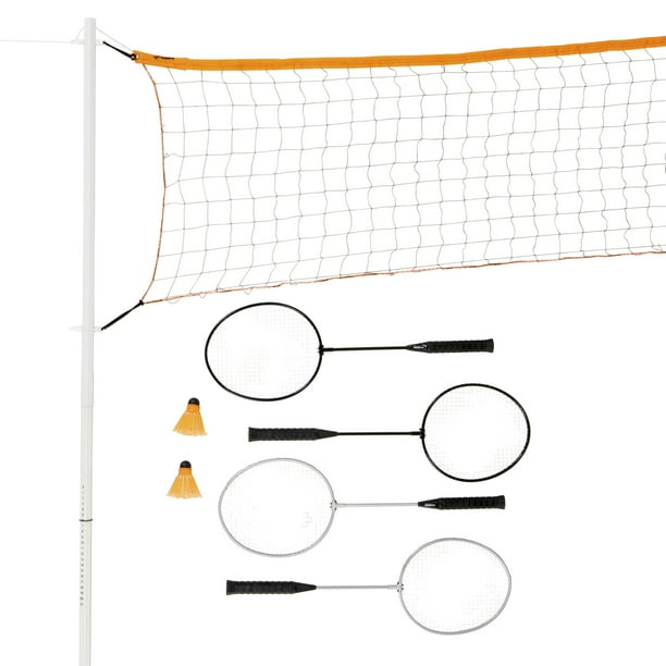 Triumph 4Player Badminton Game Set Includes Net, Steel Rackets, and