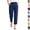 18# Navy, variant on Linen Pants Women Petite High Waisted Cropped Pants Summer Beach Ankle Length Straight Leg Tapered Trouser Pant Wine XXL